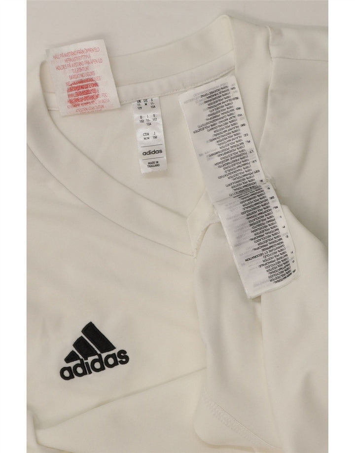Adidas Boys Aeroready T-Shirt Top 11-12 År Hvid Polyester
