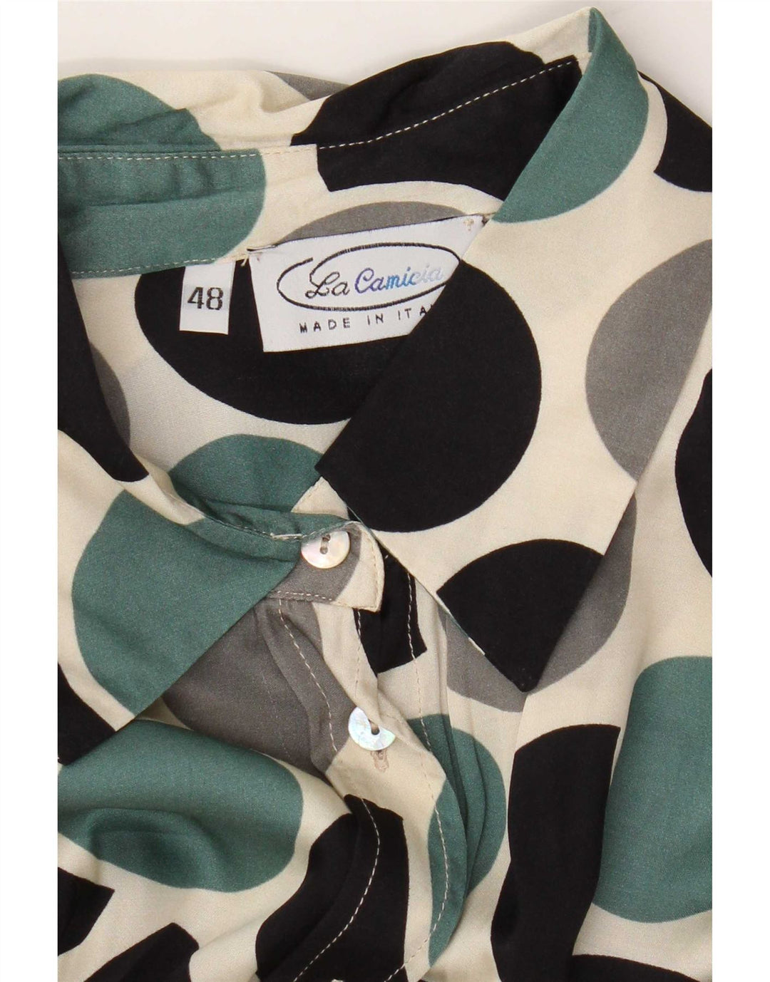 Vintage dameskjorte bluse IT 48 XL Flerfarvet geometrisk