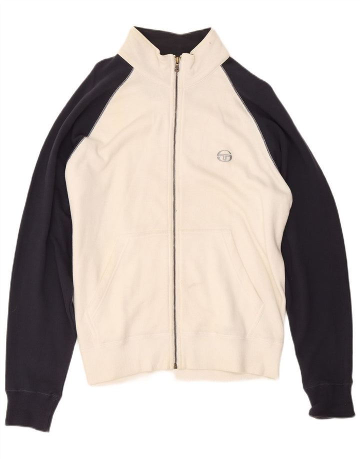 Sergio Tacchini Herre træningsdragt Topjakke Stor hvid Colourblock Bomuld