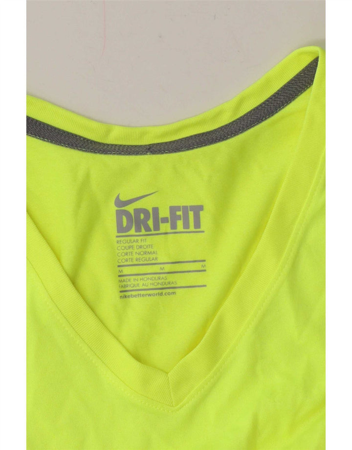 Nike Dame Dri Fit Regular T-Shirt Top UK 12 Medium Green