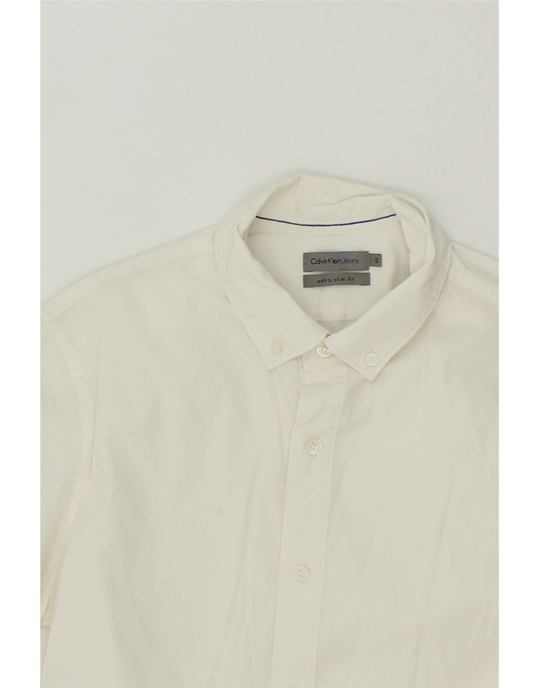 CALVIN KLEIN JEANS Mens Extra Slim Fit Shirt Small White Cotton Vintage Calvin Klein Jeans and Second-Hand Calvin Klein Jeans from Messina Hembry 