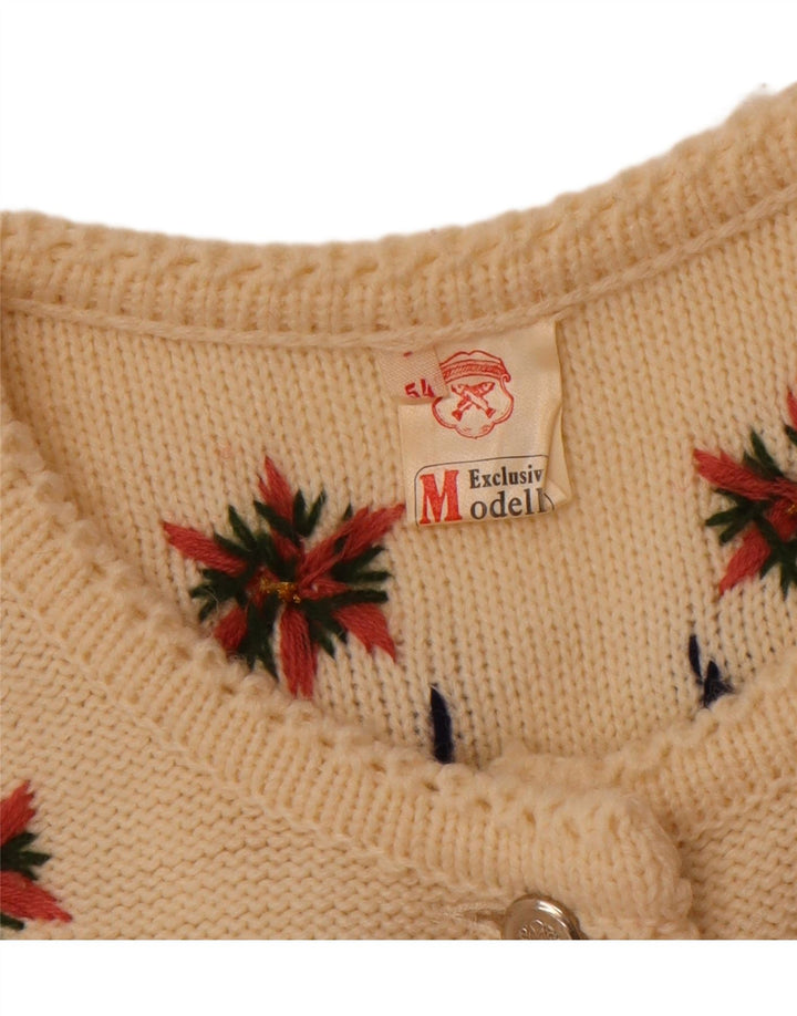 VINTAGE Womens Cardigan Sweater IT 54 2XL Yellow
