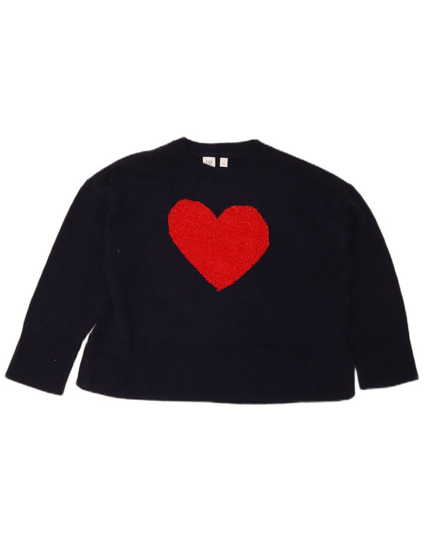 Gap piger grafisk sweater med rund hals 11-12 år XL marineblå hjerte
