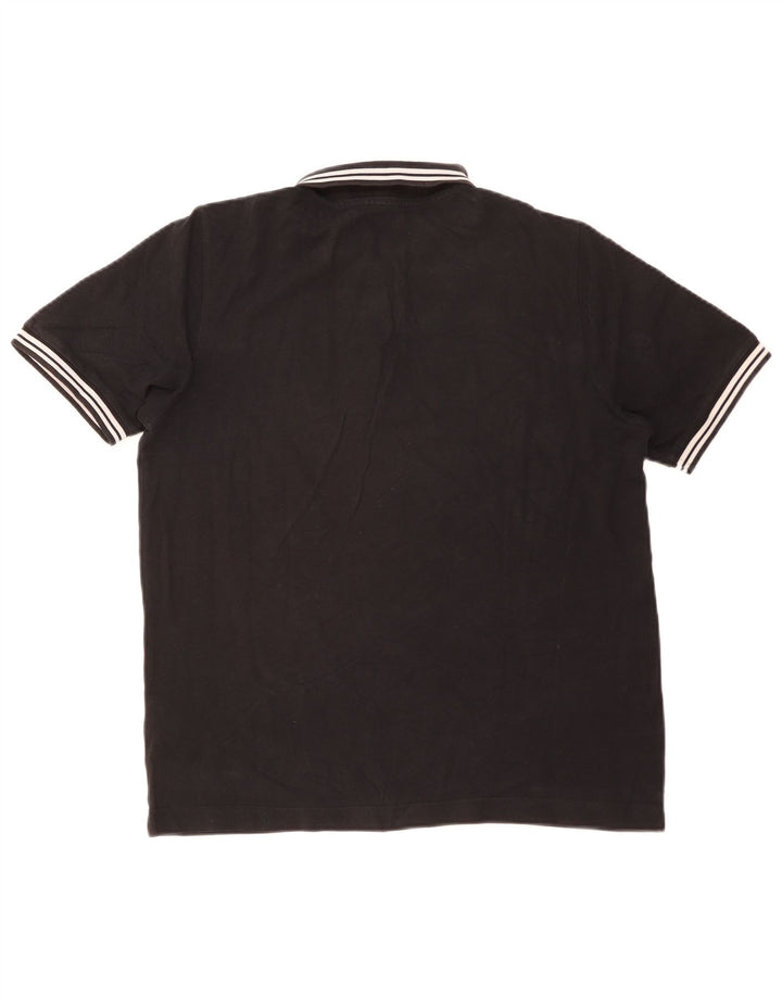 Kappa herre poloshirt mellem sort stribet bomuld