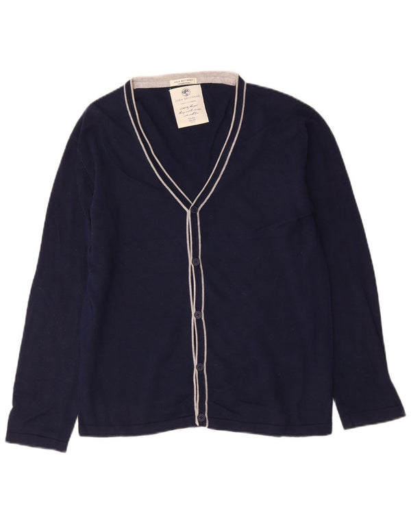 Zara drenge cardigan sweater 13-14 år marineblå stribet bomuld