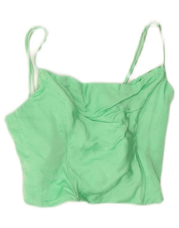 Zara Dame Crop Cami Top UK 6 XS Grøn