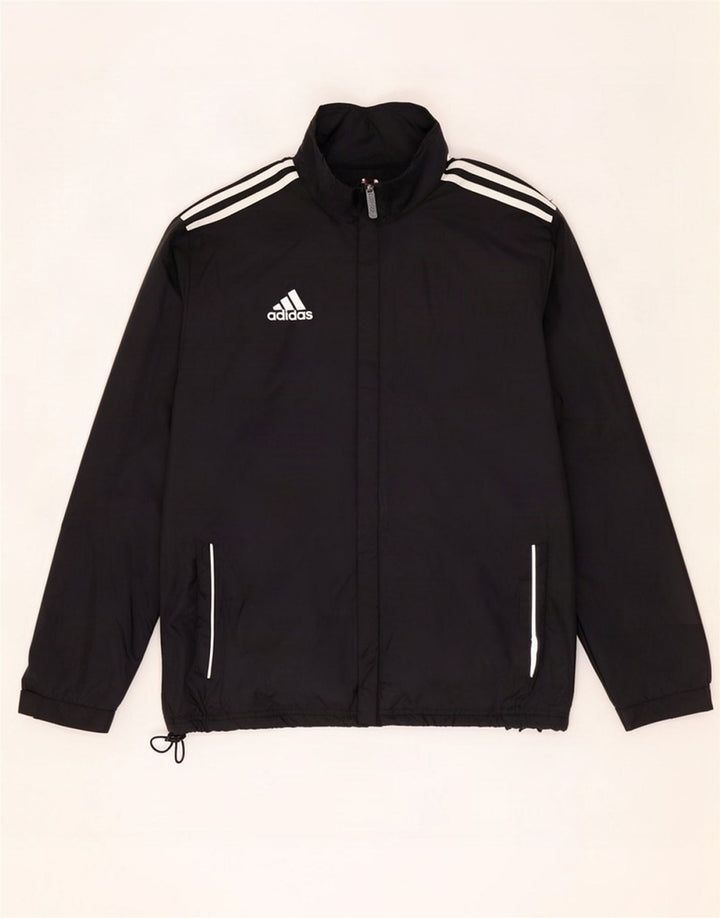 Adidas Træningsdragt med hætte til mænd, topjakke UK 40/42 Medium Black Polyester