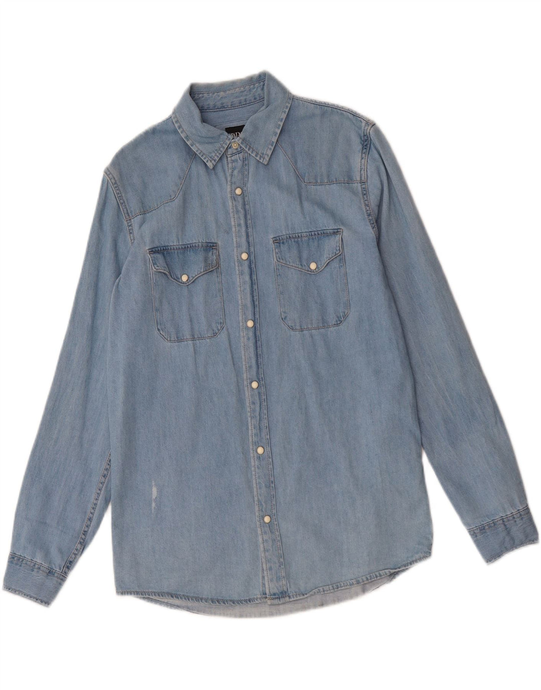 ZARA Mens Denim Shirt Small Blue Cotton Vintage Zara and Second-Hand Zara from Messina Hembry 
