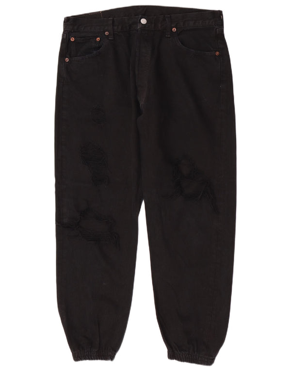 Levi's Womens 512 joggers tilspidsede jeans W36 L27 sort bomuld