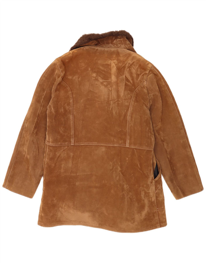 Vintage herre dobbeltradet shearling jakke UK 38 medium brun