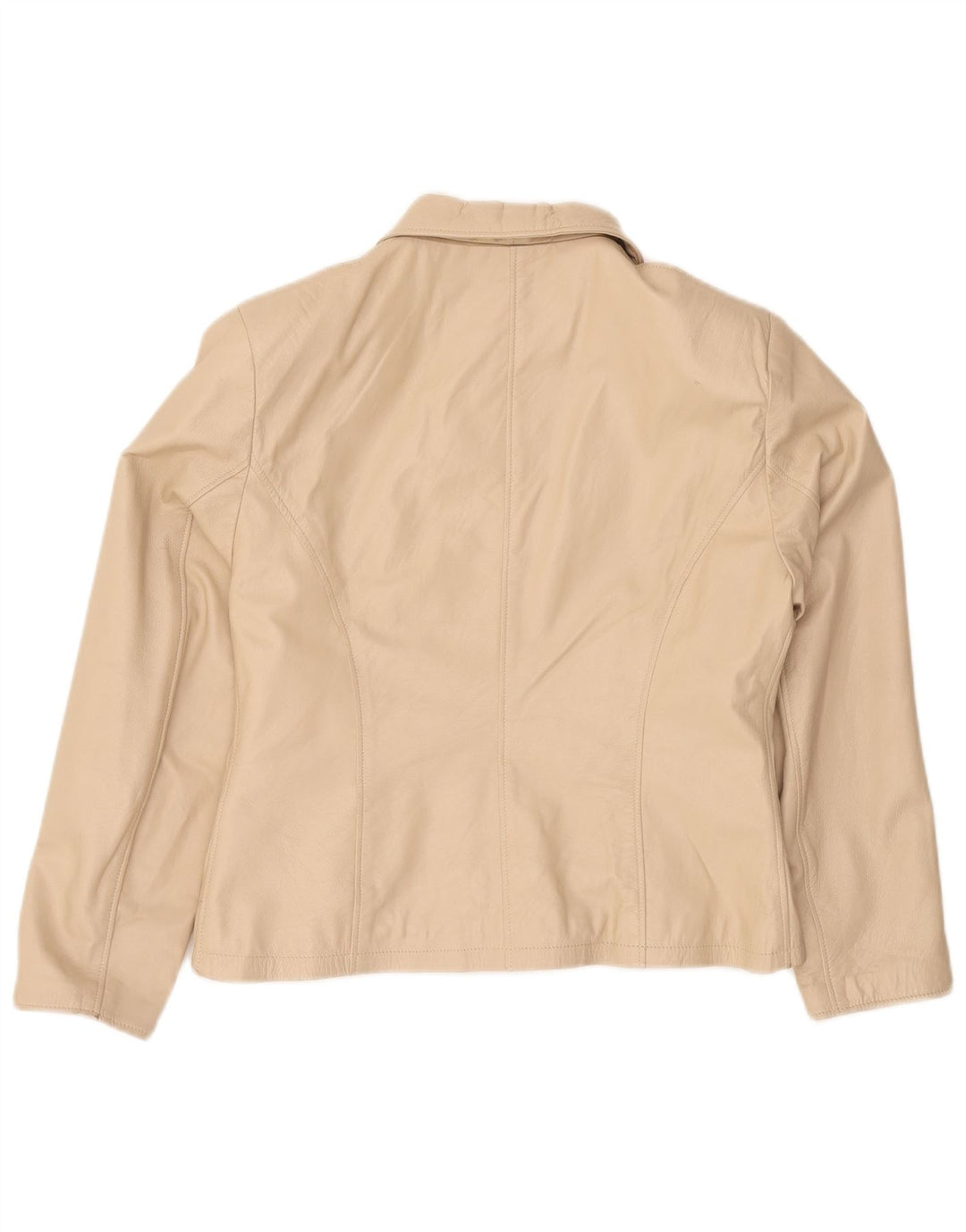 Vintage læderjakke til kvinder UK 18 XL beige læder