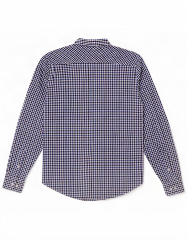 Ben Sherman Mens Shirt Small Navy Blue Gingham Cotton