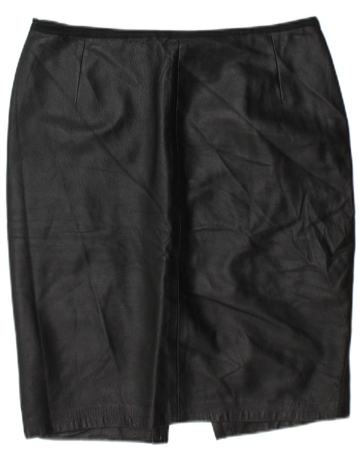 Vintage lædernederdel til kvinder W30 Medium Black