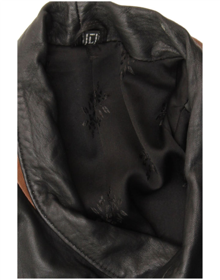 VINTAGE Læderfrakke til mænd UK 40 Stor sort farveblok