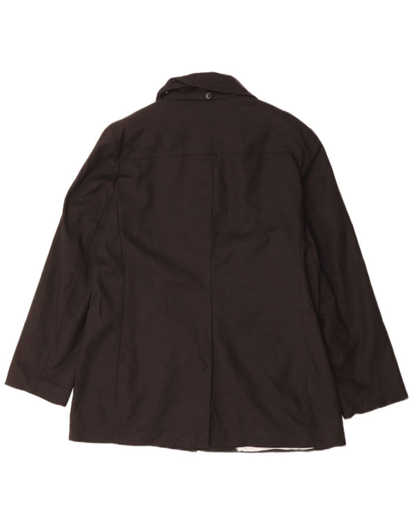 Calvin Klein Dame 4 Button Blazer Jacket UK 16 Stor Sort Bomuld