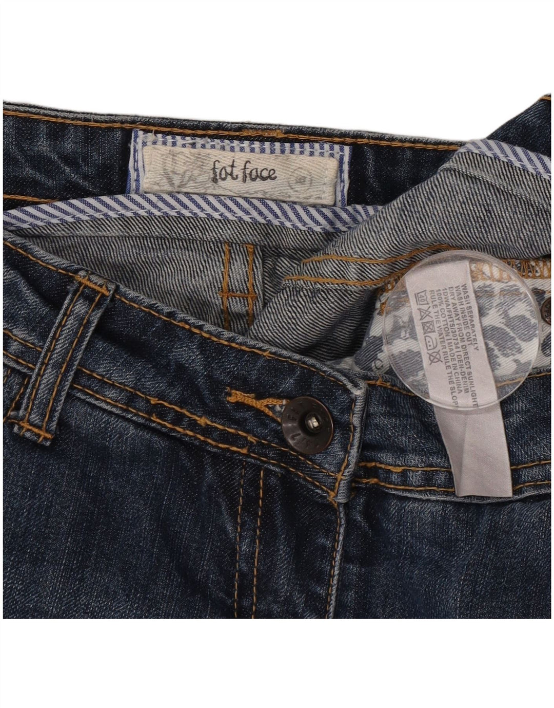 Fat Face Womens Denim Shorts W32 Large Blue Cotton