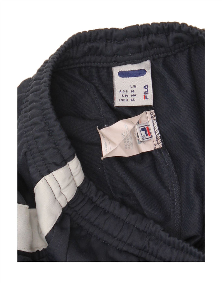 FILA Boys Tracksuit Trousers 13-14 Years  Grey Colourblock Polyester Vintage Fila and Second-Hand Fila from Messina Hembry 