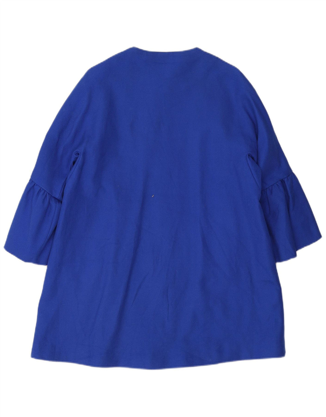 Zara Dame Overfrakke UK 14 Medium Blue Cotton