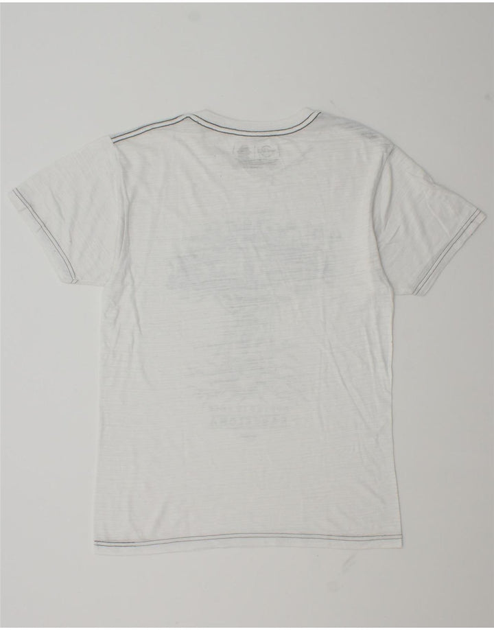 Hard Rock Cafe Herre Barcelona Grafisk T-Shirt Top Lille Hvid Polyester