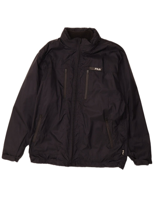 FILA Herre Windbreaker Jacket UK 44 2XL Navy Blue Polyamide