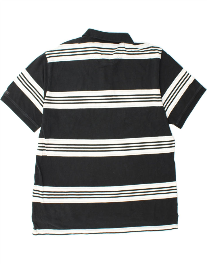 IZOD Mens Polo Shirt XL Black Striped Cotton Vintage Izod and Second-Hand Izod from Messina Hembry 