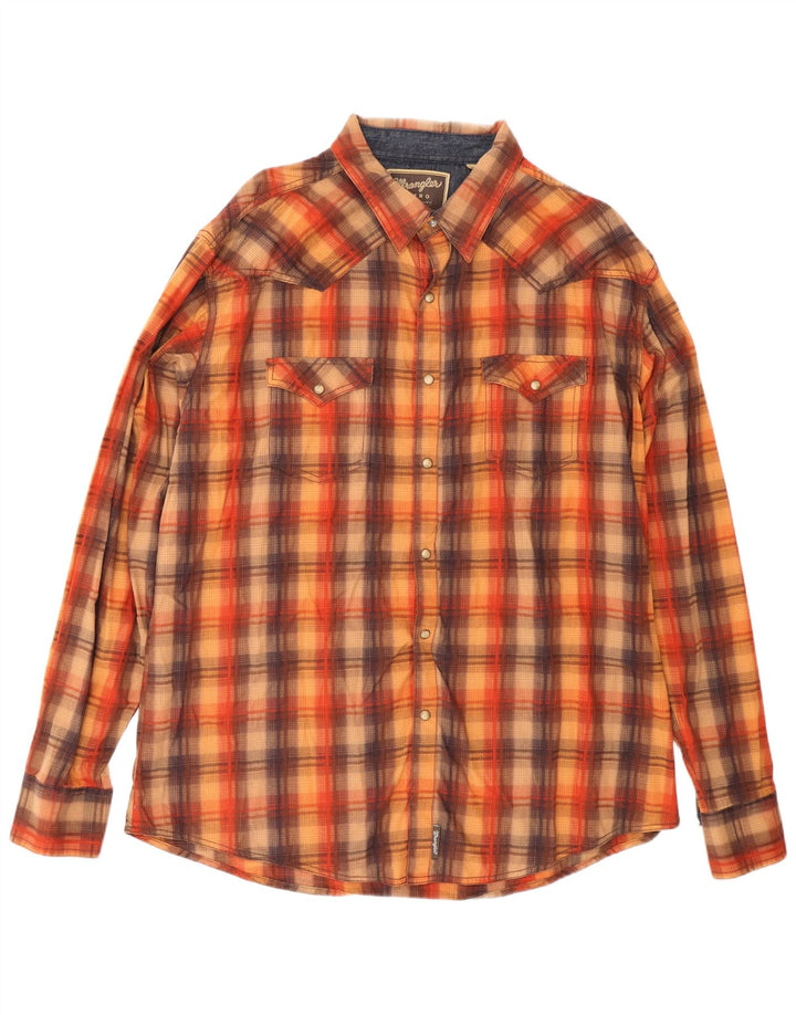Wrangler Retro skjorte til mænd 2XL brun ternet bomuld