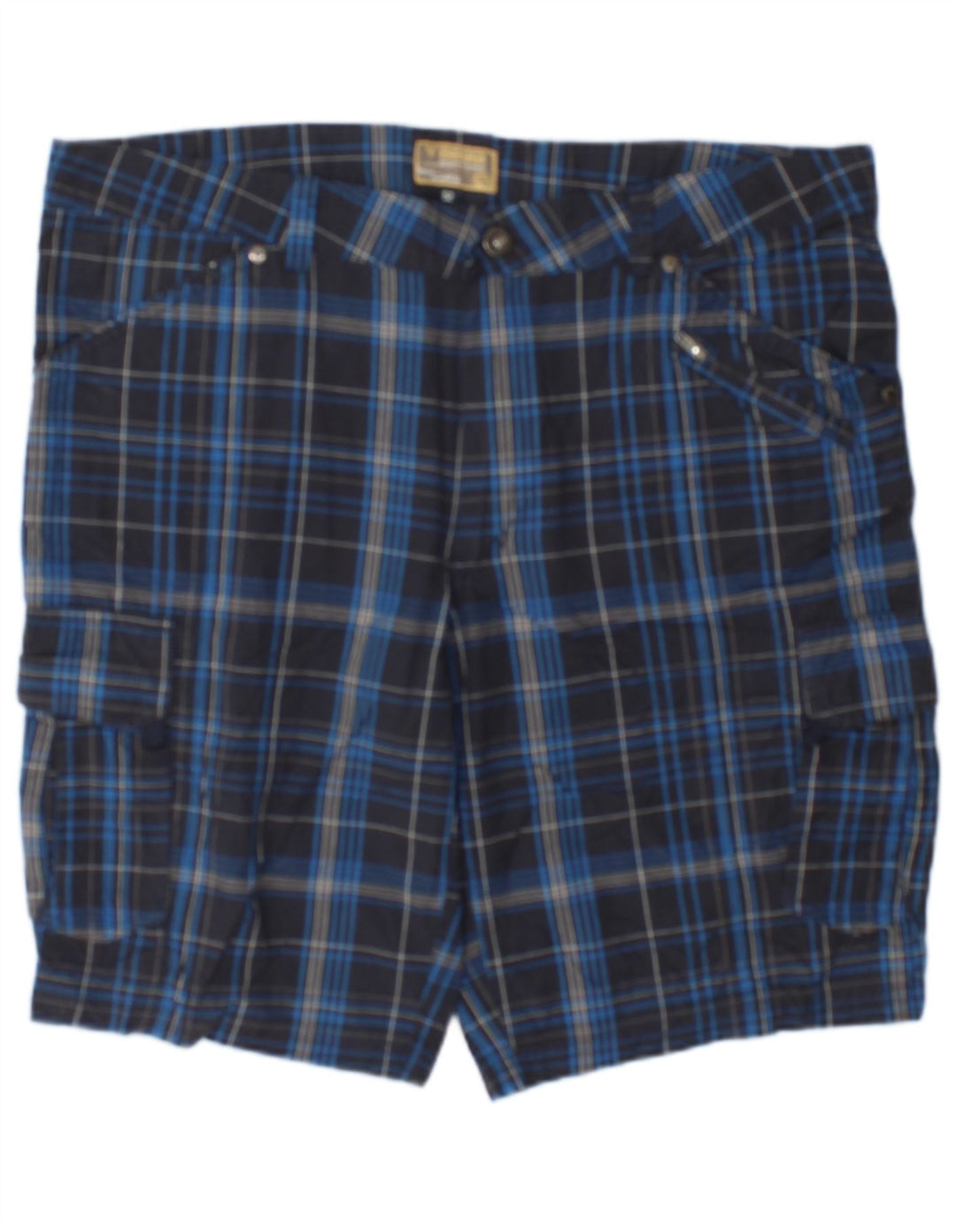 Brugi Herre Cargo Shorts IT 52 XL W36 Marineblå ternet bomuld