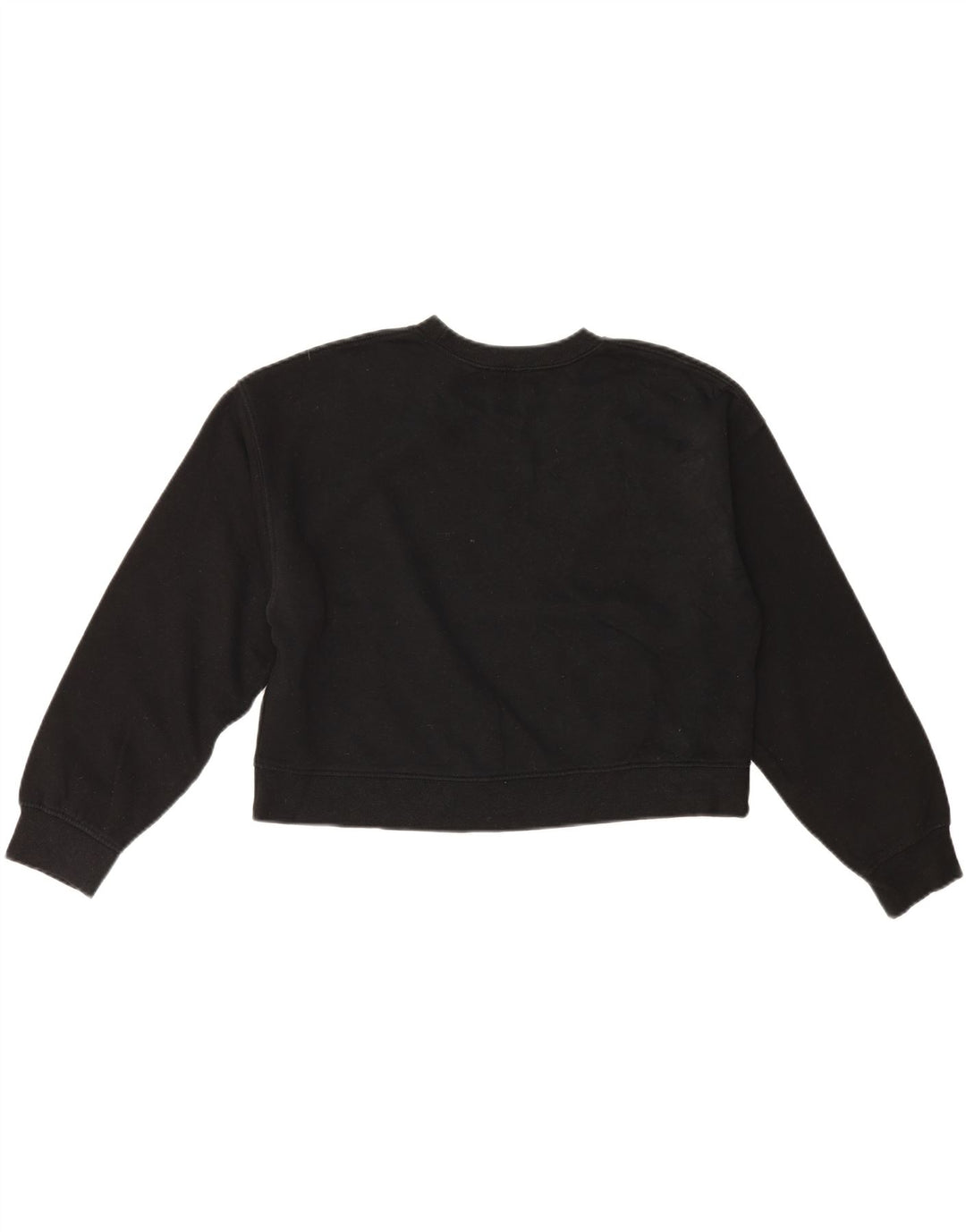 Zara Womens Crop Sweatshirt Jumper UK 14 Medium Sort Bomuld