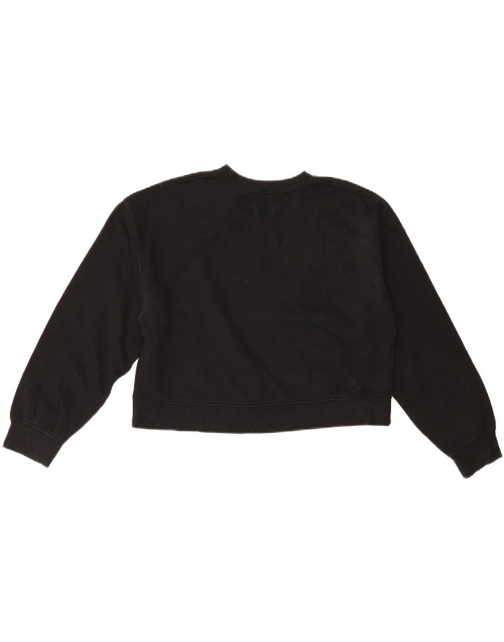 Zara Womens Crop Sweatshirt Jumper UK 14 Medium Sort Bomuld
