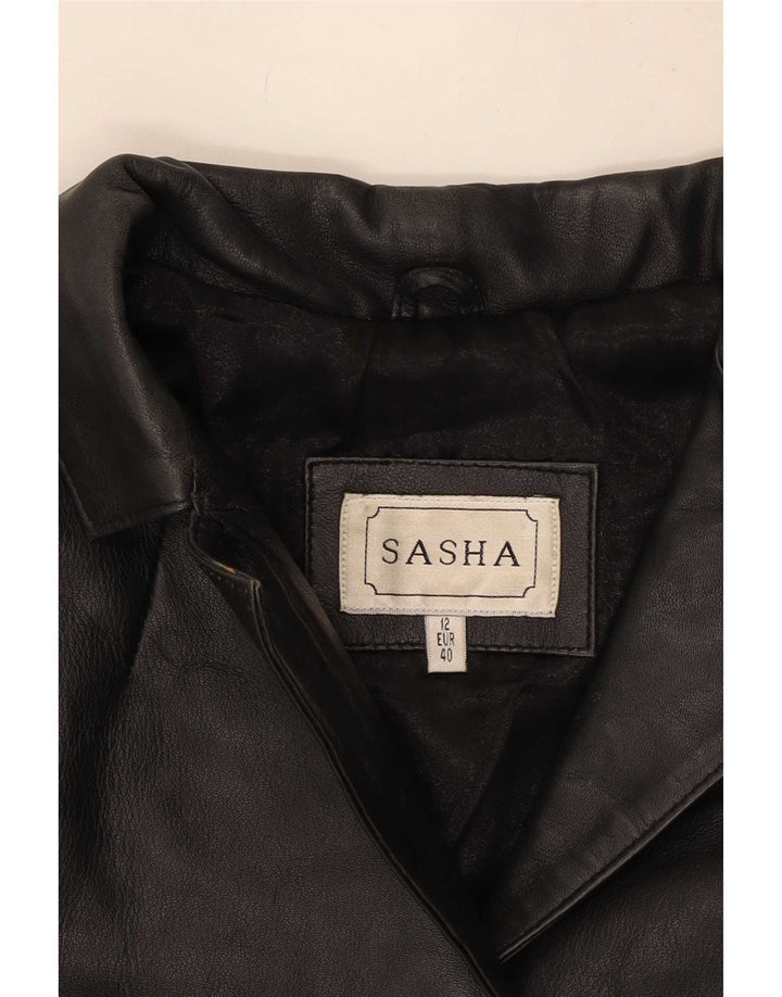 Sasha Dame Læderjakke UK 12 Medium Sort