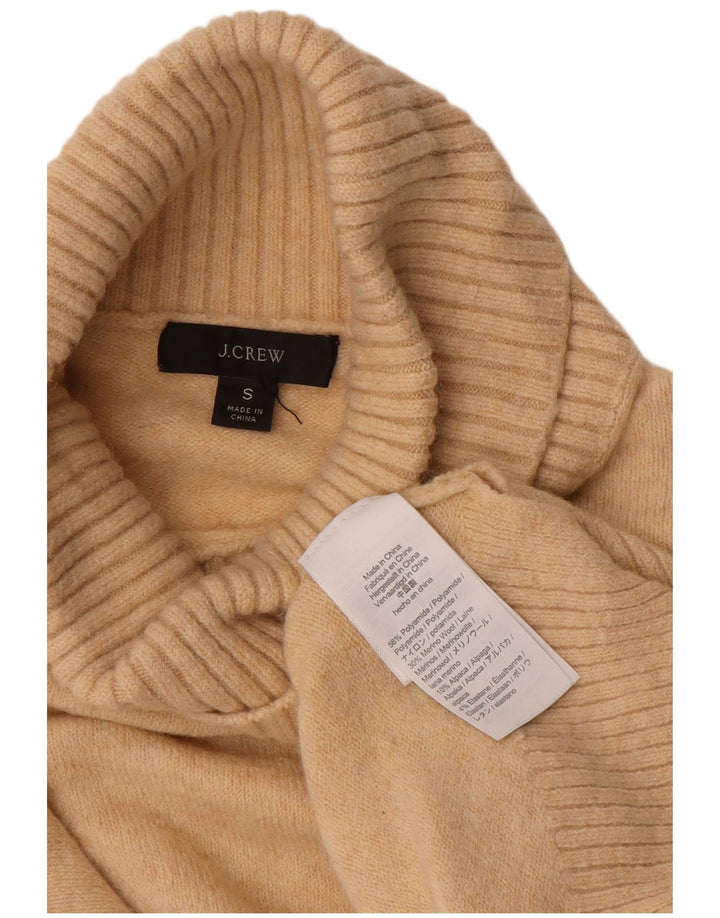 J. CREW Dame Oversized rullehals sweater UK 10 Small Beige