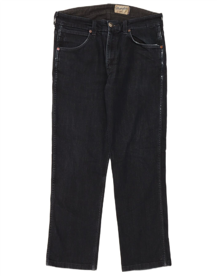 Wrangler Straight Jeans til mænd W32 L28 Sort bomuld