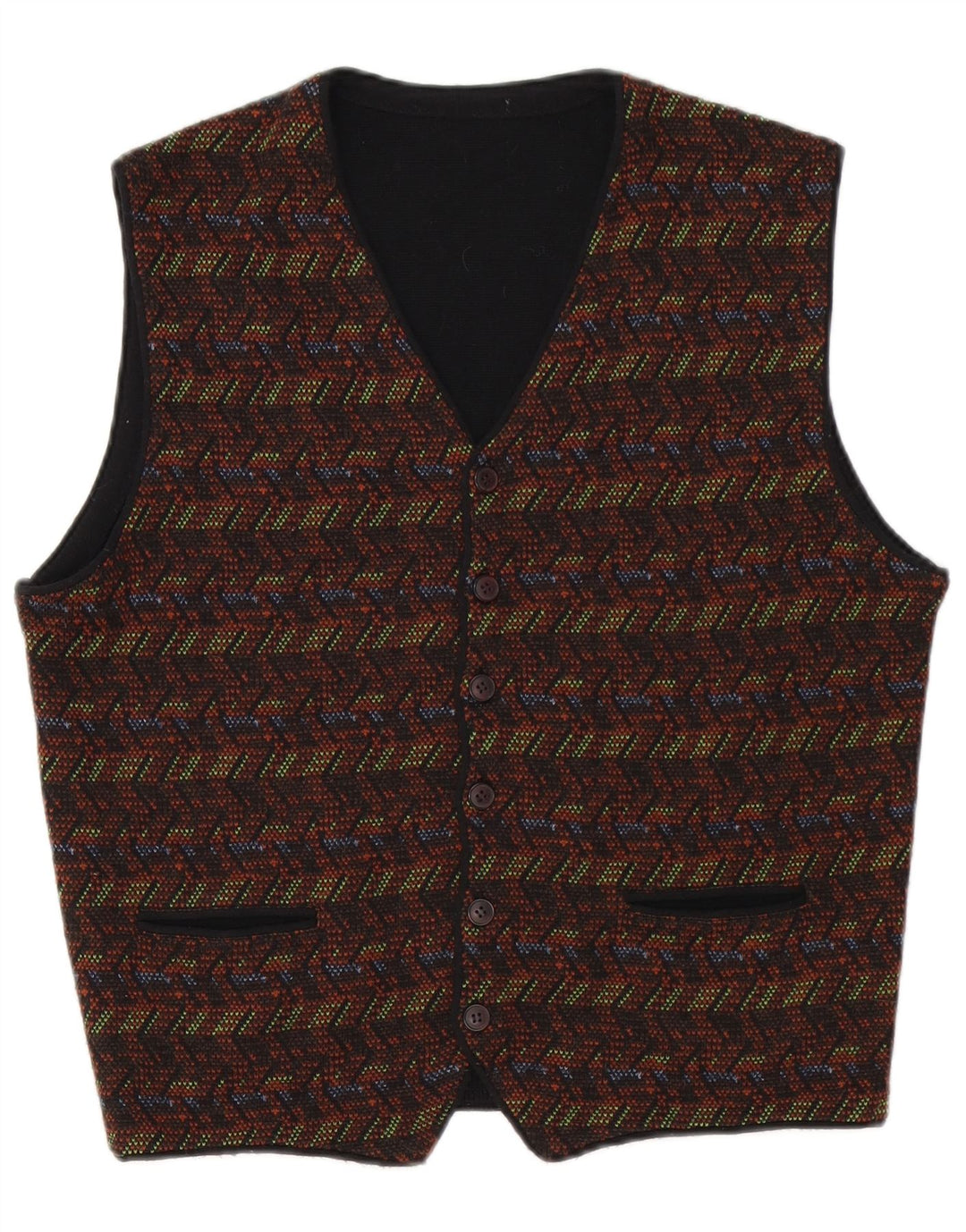 Vintage herrevest lille flerfarvet geometrisk