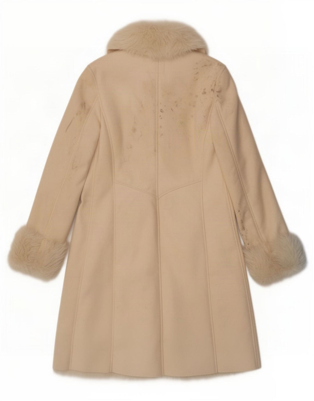 Esprit Sherpa Overfrakke til kvinder UK 18 XL Beige Polyester