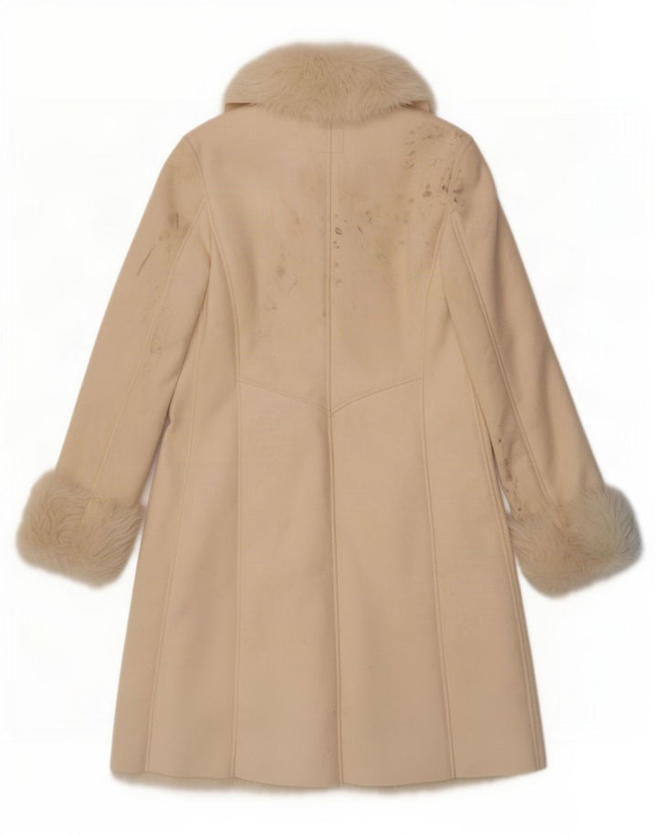 Esprit Sherpa Overfrakke til kvinder UK 18 XL Beige Polyester