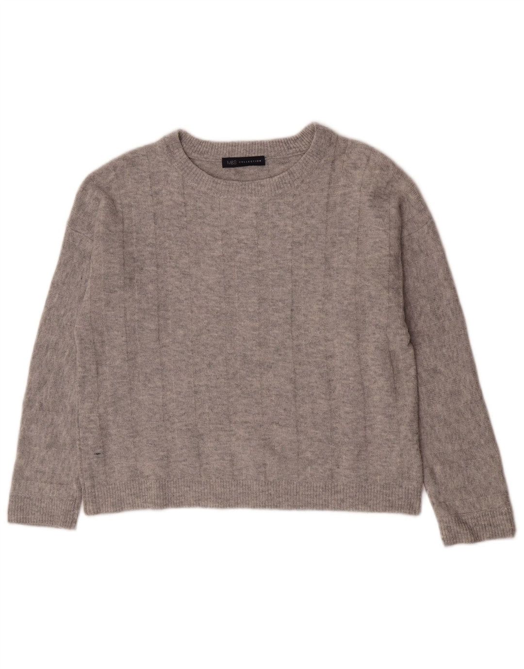 Marks & Spencer Dame Oversized Boat Neck Jumper Sweater UK 10 Small Grey
