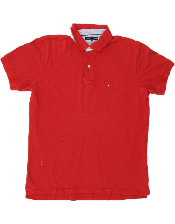 TOMMY HILFIGER Mens Polo Shirt XL Red Cotton Vintage Tommy Hilfiger and Second-Hand Tommy Hilfiger from Messina Hembry 