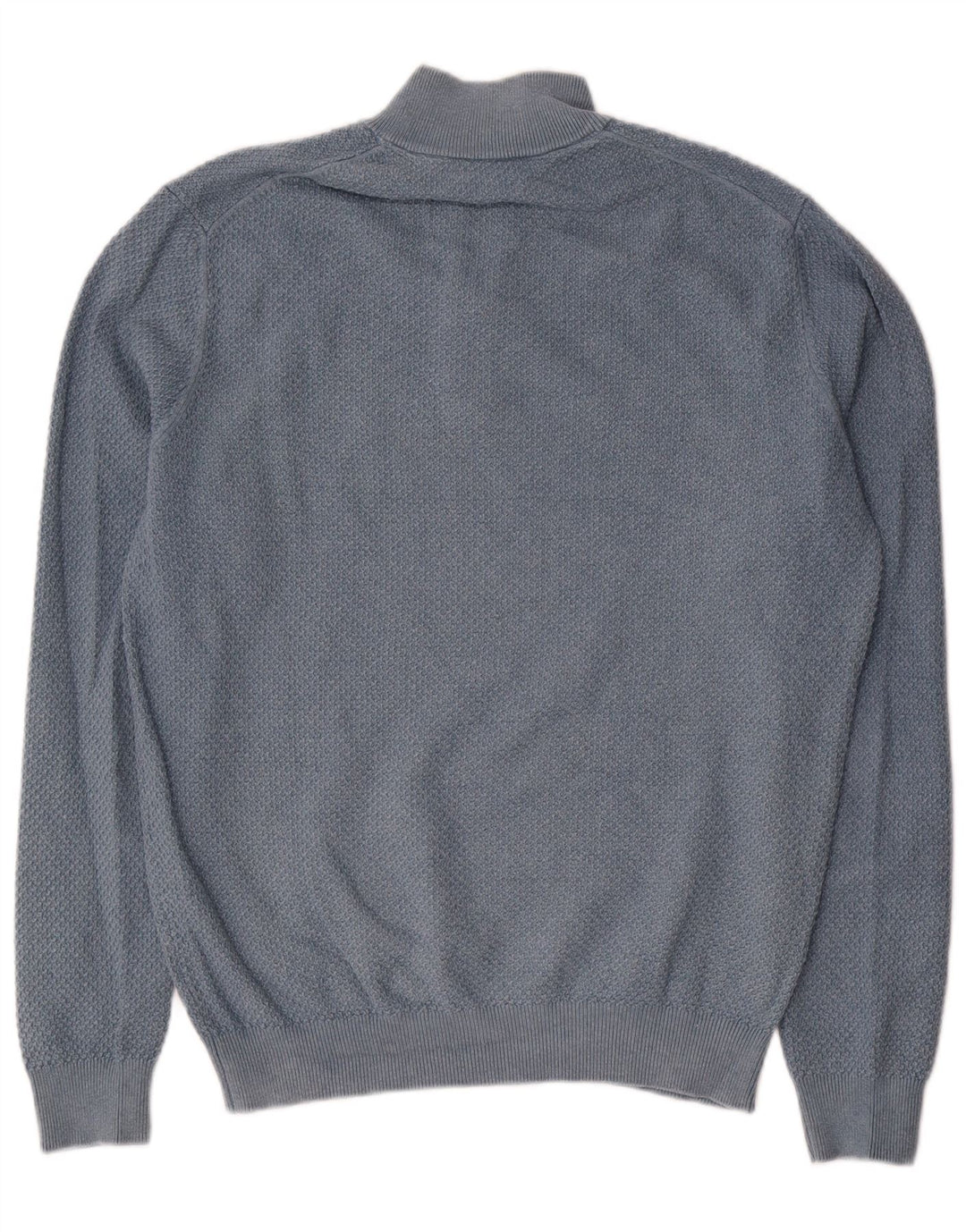 Massimo Dutti Herre Zip Neck Jumper Sweater Stor Blå Bomuld