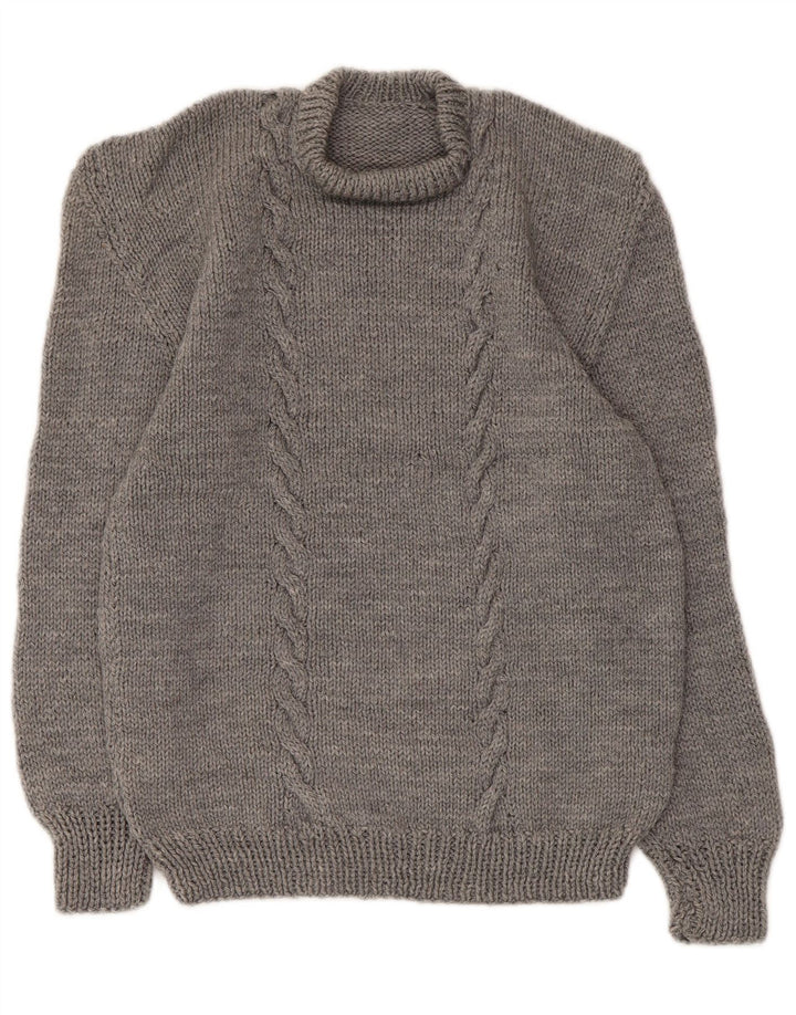 Vintage dame sweater med rund hals DK 10 lille grå