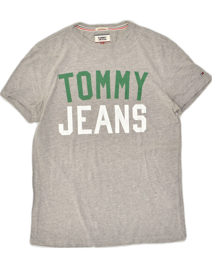 TOMMY HILFIGER Mens Regular Fit Graphic T-Shirt Top Small Grey Cotton | Vintage Tommy Hilfiger | Thrift | Second-Hand Tommy Hilfiger | Used Clothing | Messina Hembry 