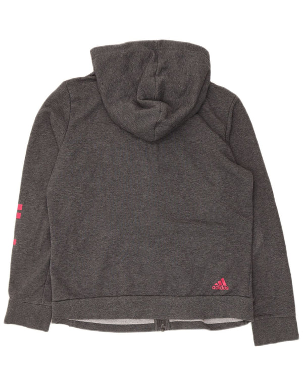 Adidas Dame Grafisk Regular Fit Hættetrøje Sweater UK 16 Stor Grå