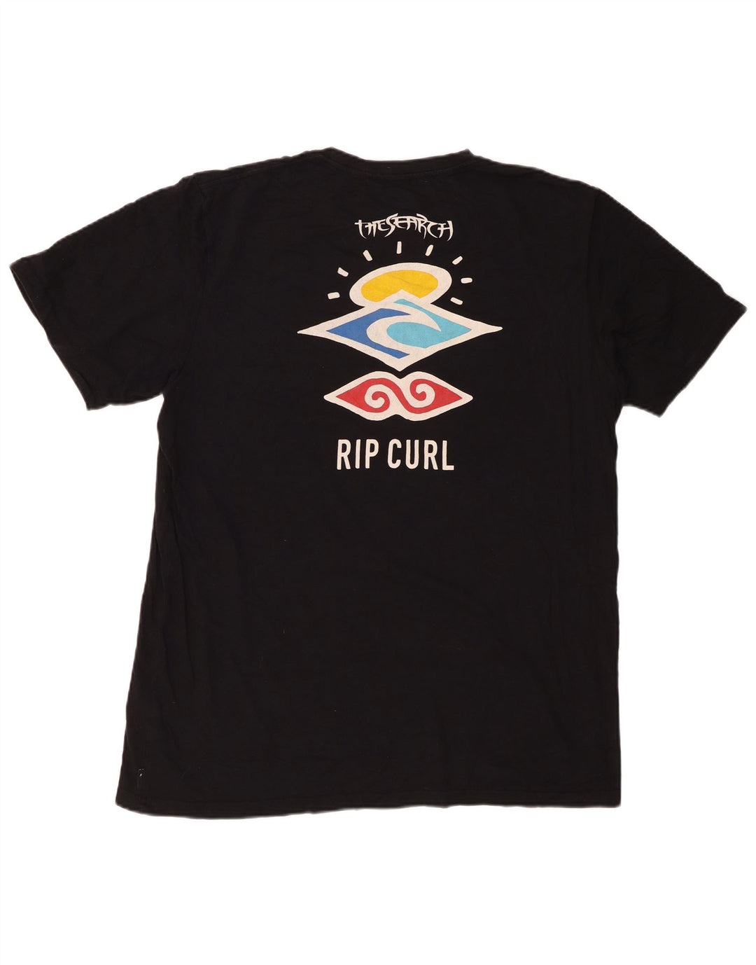 RIP CURL Herre Standard Fit Grafisk T-Shirt Top 2XL Sort Bomuld