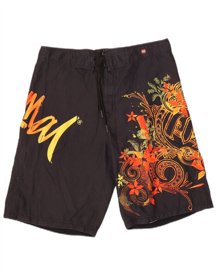 Animal Herre grafiske svømmeshorts Medium Black Floral Polyester