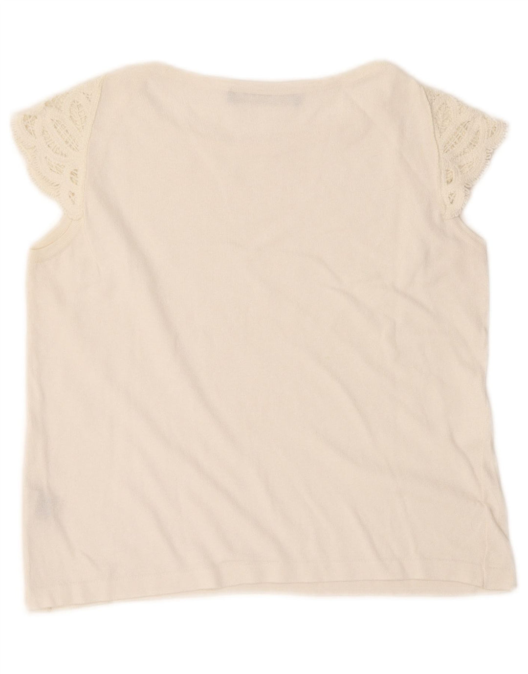Roccobarocco Dame Crop Bluse Top UK 8 Small White