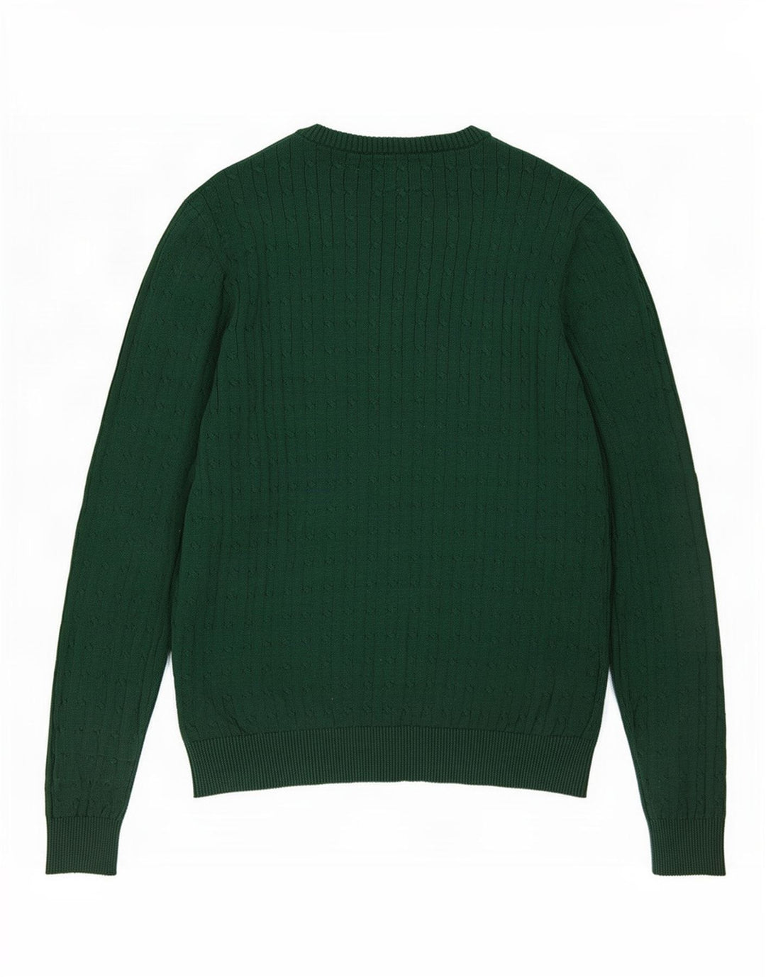 Vintage sweater med rund hals til mænd mellemgrøn bomuld
