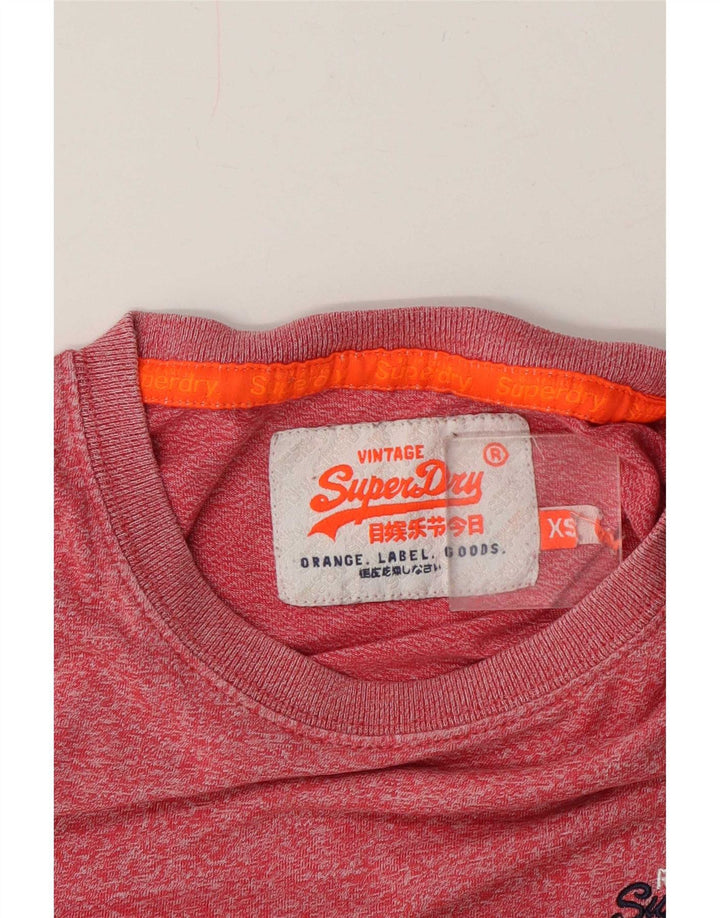 Superdry T-shirt top til mænd XS Rød Flecked