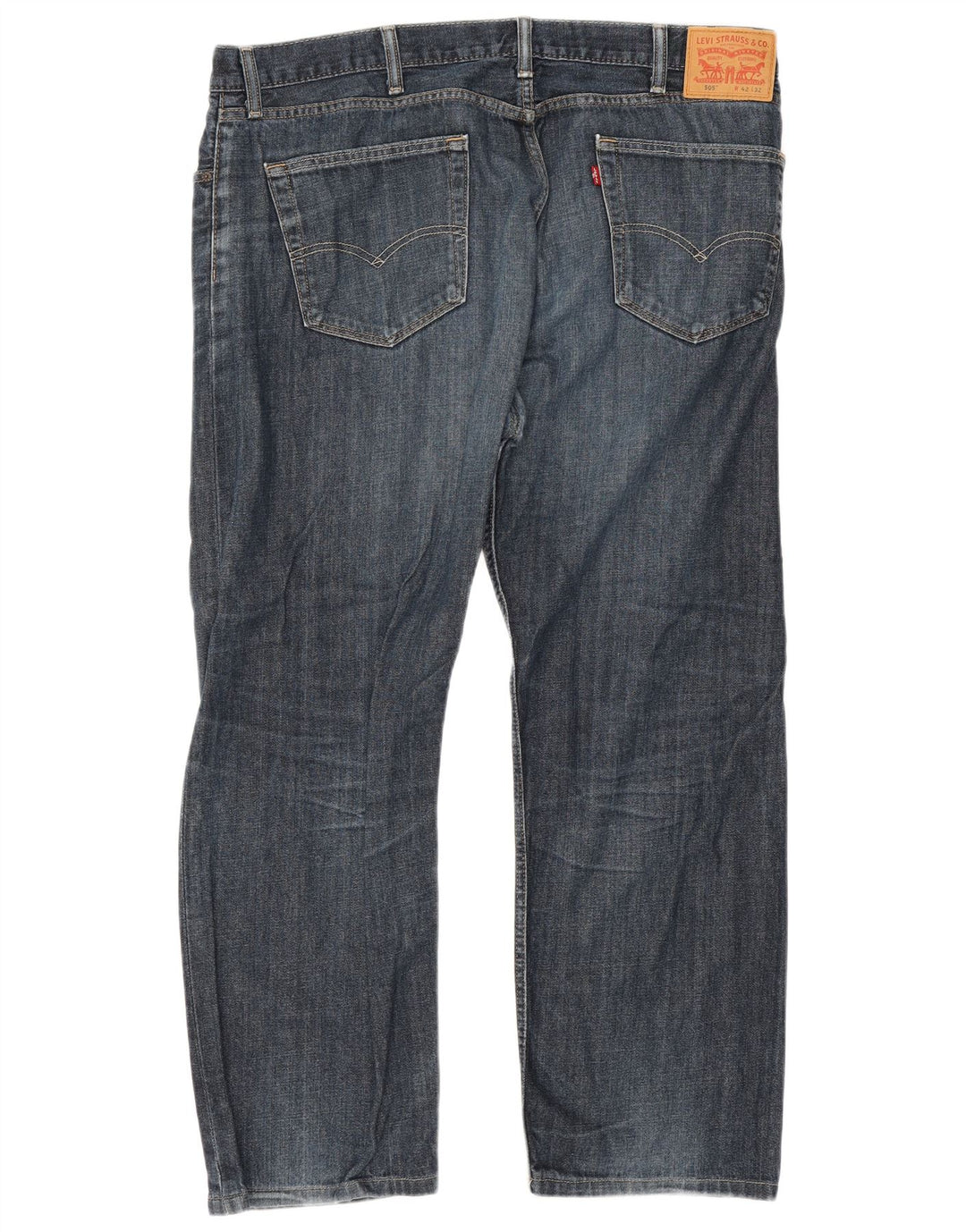 Levi's Herre 505 Straight Jeans W42 L28 Blå Bomuld