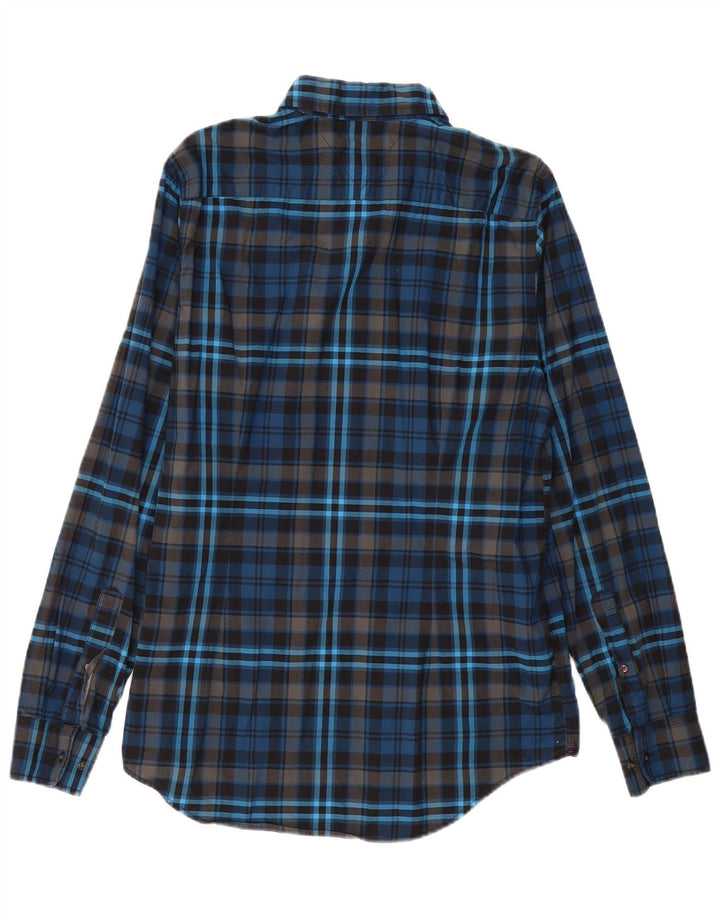 TOMMY HILFIGER Slim Fit skjorte til mænd Stor marineblå ternet bomuld