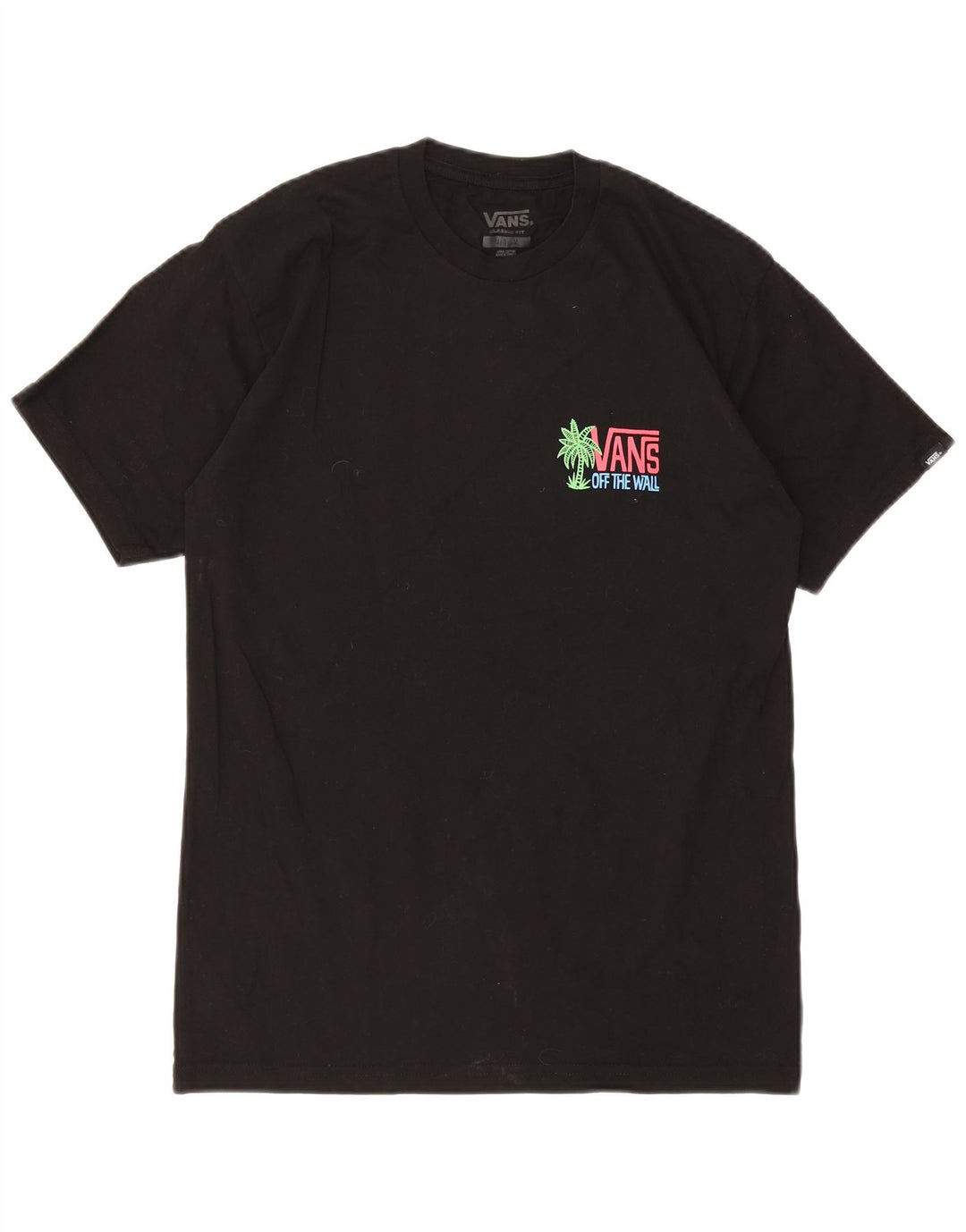 Vans Herre Classic Fit Grafisk T-Shirt Top Medium Sort Bomuld