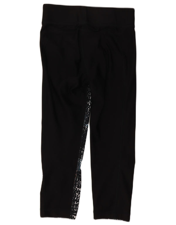 Under Armour Womens Heat Gear Abstrakt mønster Capri Leggings UK 4 XS Sort